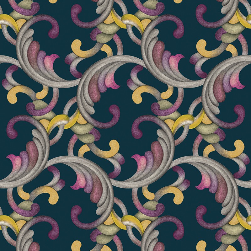 Papel pintadoTres Tintas Rúbrica Romance RU3403-4