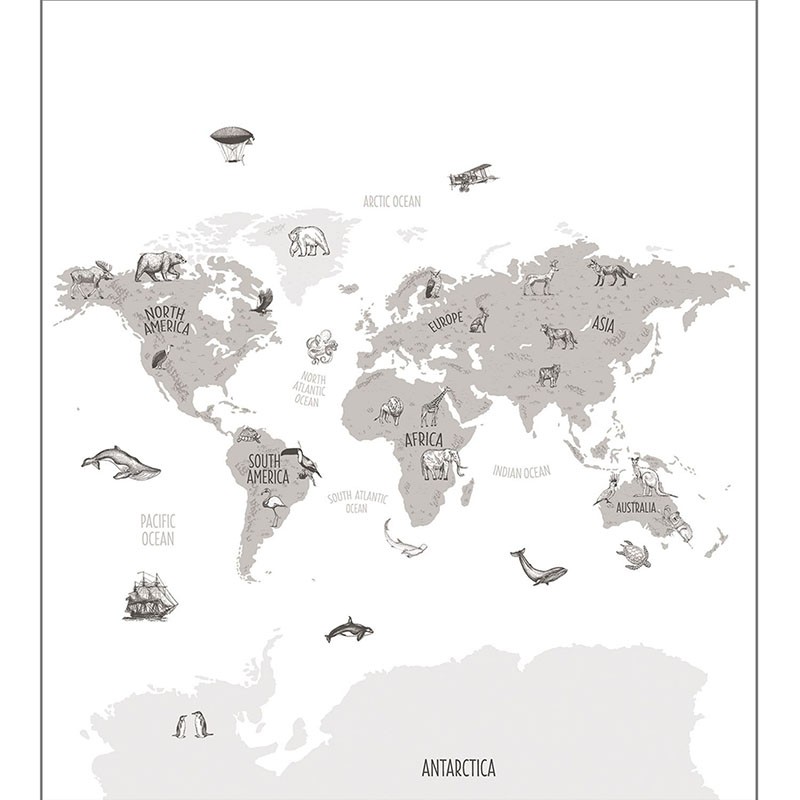 Mural infantil Caselio Our Planet World Map OUP102039918