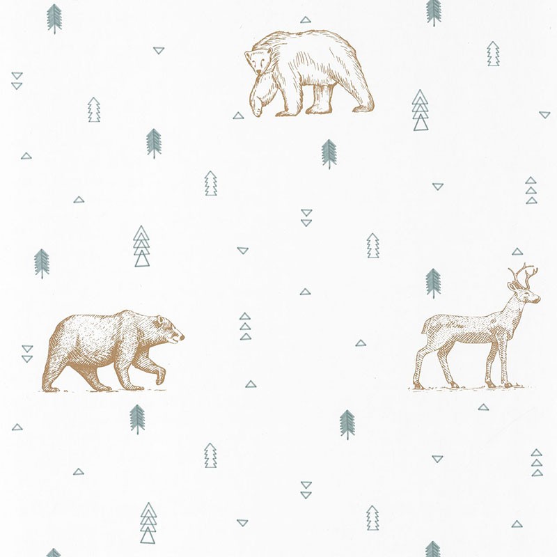 Papel pintado infantil Caselio Our Planet Grizzly Bears OUP101987112