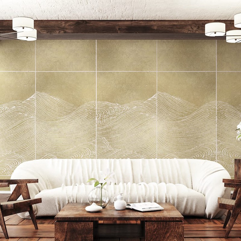 Mural Coordonné Random Metallics Waves 9600500