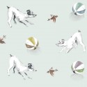 Playful Pets Green A20 003 Papel pintado AtelierWalls