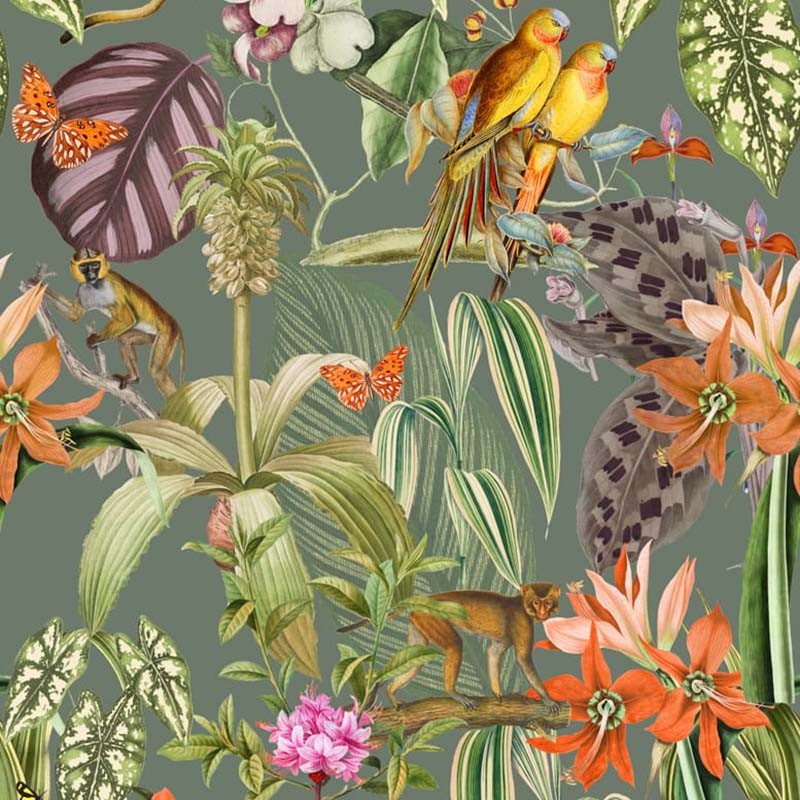 Papel Pintado Coordonné Brazil Parrots 9900007