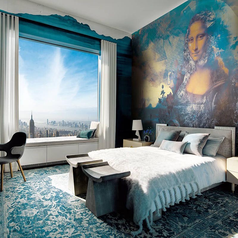 Mural Muance Cobalt 2 Dining with Mona MU12061