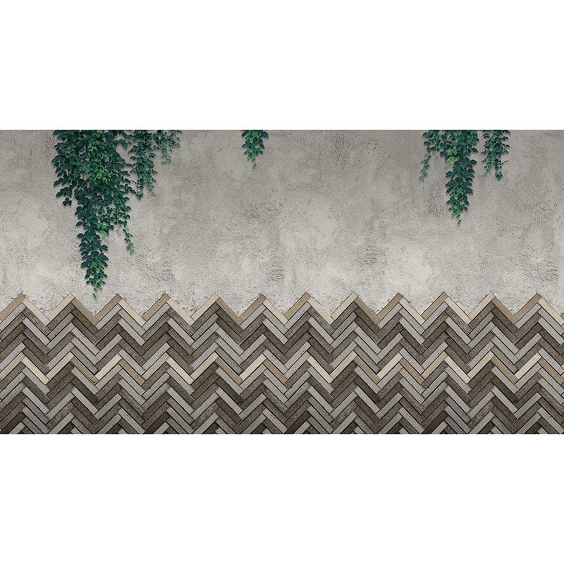 Mural Muance Cobalt 2 Fishbone Bricks MU12047