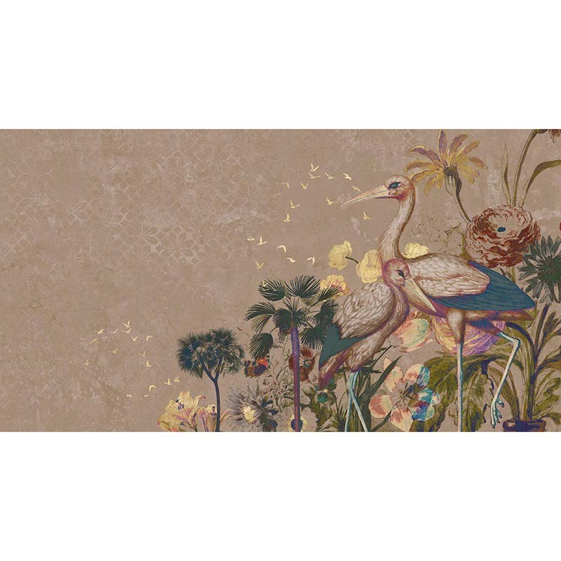Mural Muance Collection 3 Amber Cranes in Love MU13089