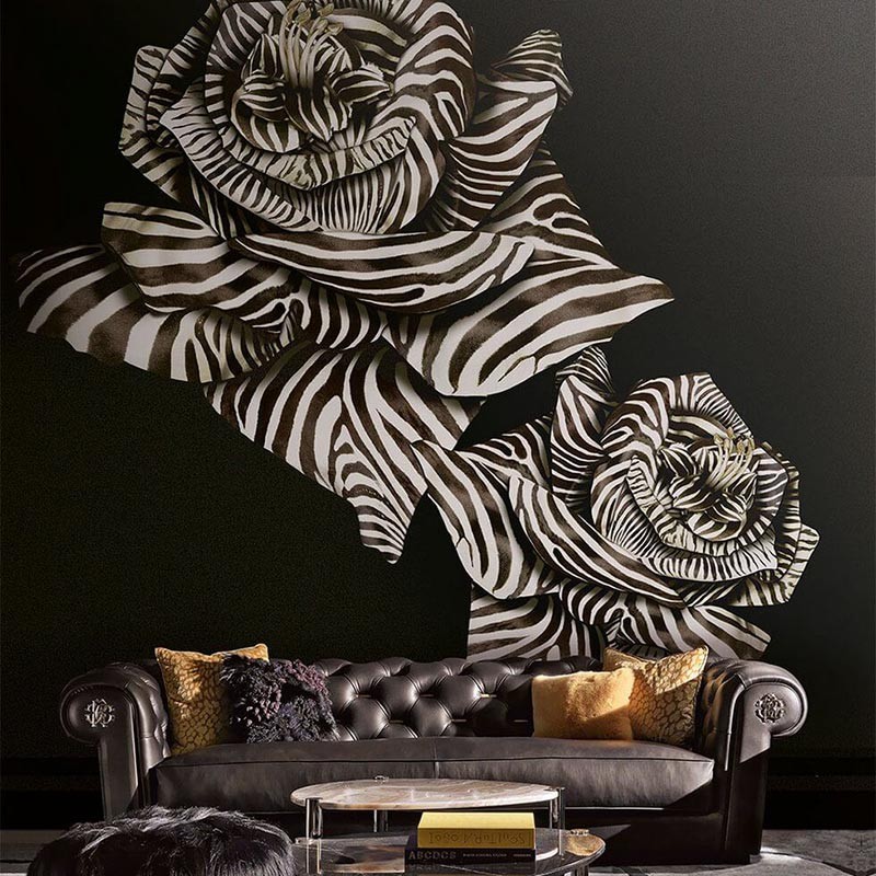 Papel pintado Roberto Cavalli nº 8 Zebra Strips Rose RC19115