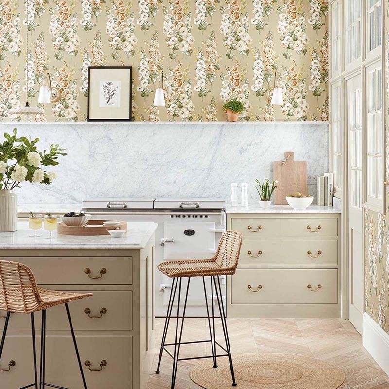 Papel pintado One Sixty Hollyhocks de Sanderson 217034