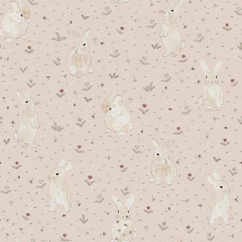 Papel Rebel Walls Dreamland Bunny Field Pink R18083