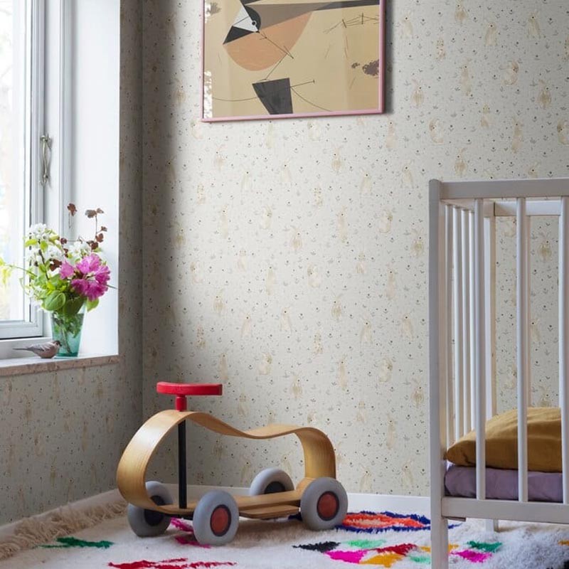 Papel Rebel Walls Dreamland Bunny Field Sand R18081