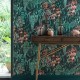 Papel pintado Osborne & Little Green Wall Peacok W7687-01