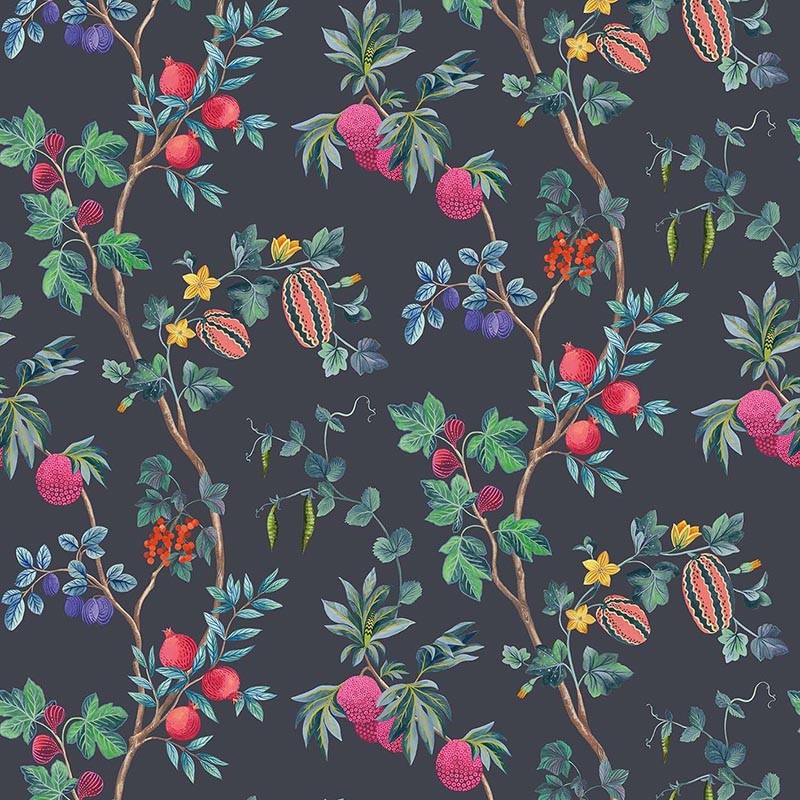 Papel pintado Osborne & Little Orchard Midnight W7686-06