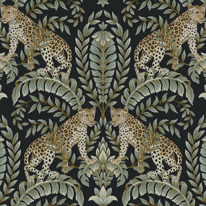 Papel pintado York Ronald Redding 24 Karat Jungle Leopard KT2205
