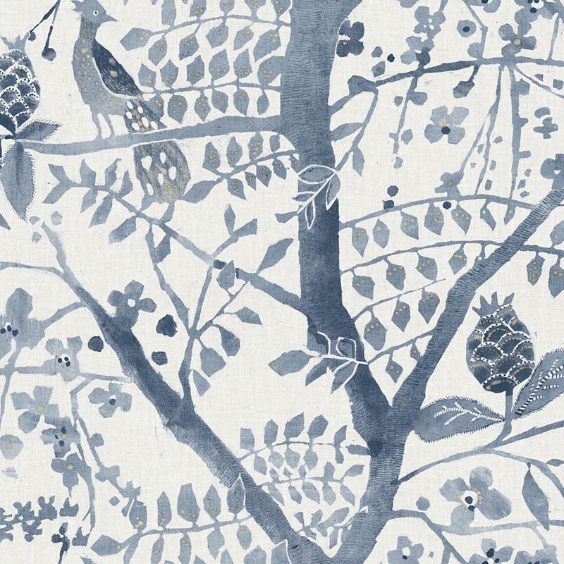 Papel pintado York del Catálogo Boho Luxe Peacock Block Print BO6634
