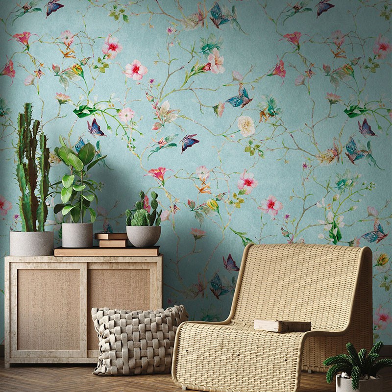 Mural pdwall Nature Wallpaper Flores y mariposas 01382681