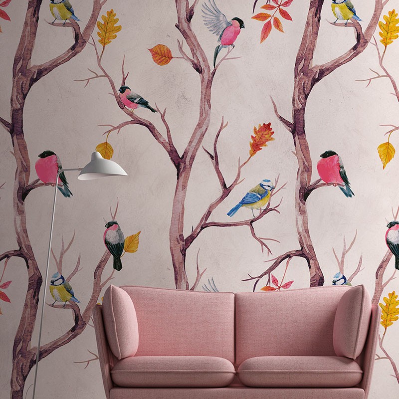 Mural pdwall Nature Wallpaper Árboles y Pájaros 01382301