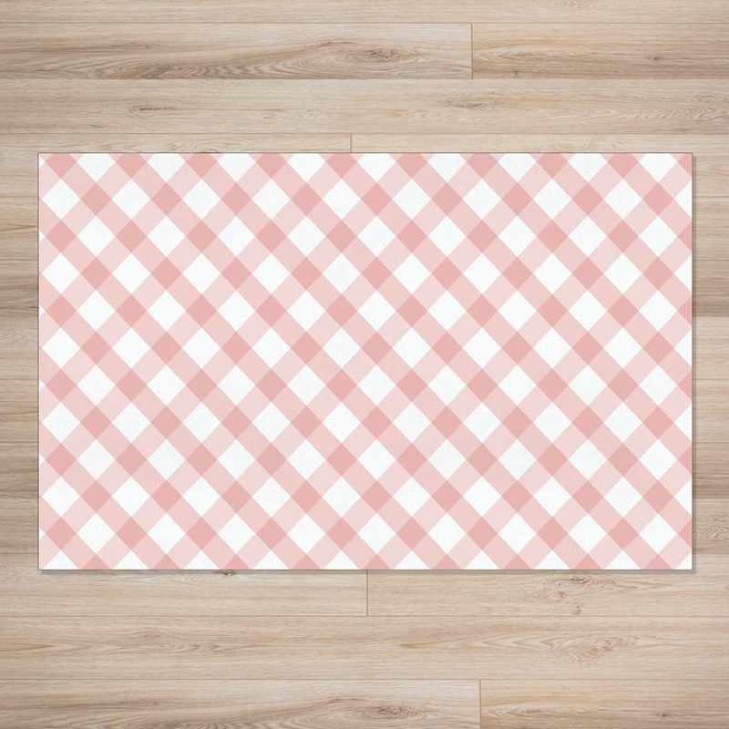 Alfombra Vinílica Sueños de Cigüeña Vichy Rose SDC-RUG-01