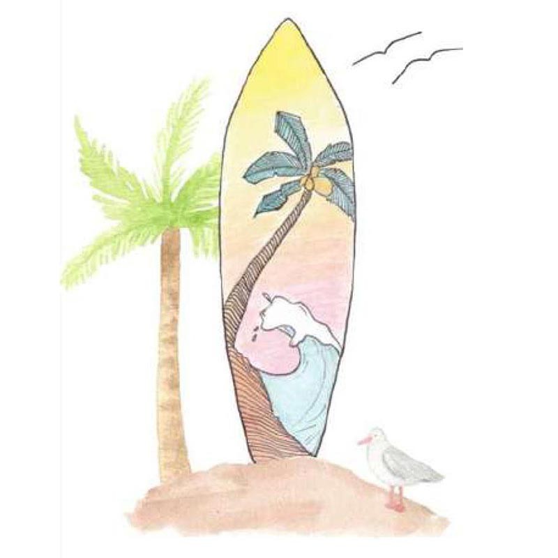 Vinilo Sueños de Cigüeña Teen Surf Palmera SDC-TEEN-17