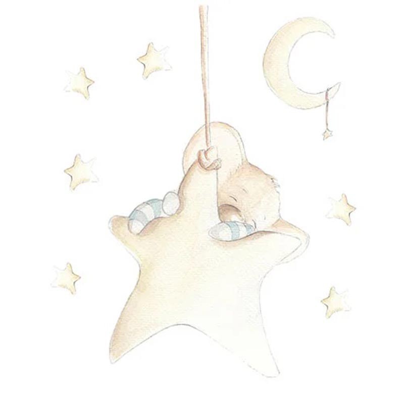 Vinilo Sueños de Cigüeña Decorata Soñando entre las Estrellas SDC-SD-20-003
