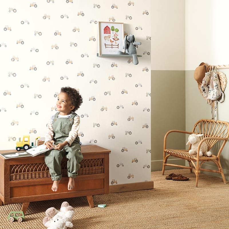 Papel Pintado Casadeco Once Upon a Time Vintage Tractor OUAT88361974