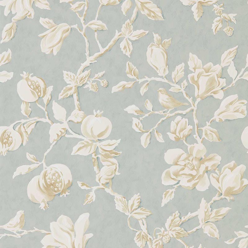 Papel pintado Sanderson Arboretum Magnolia & Pomegranate Grey Blue 215724