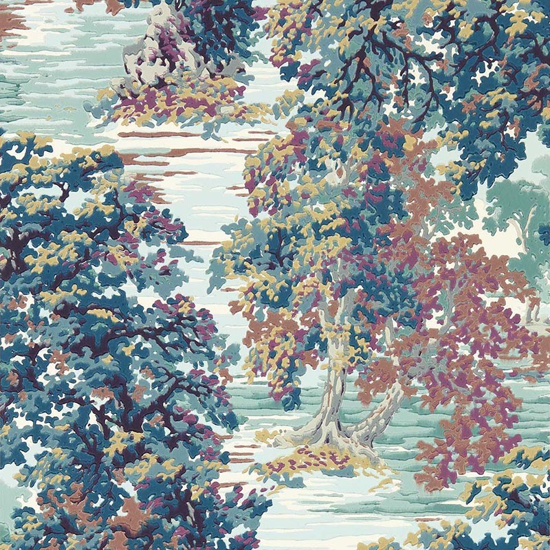 Papel pintado Sanderson Arboretum Ancient Canopy Forest Green 217222