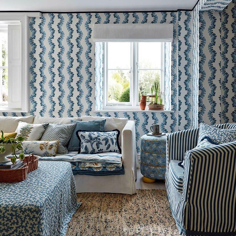 Papel pintado Sanderson Arboretum Oxbow Indigo 217250