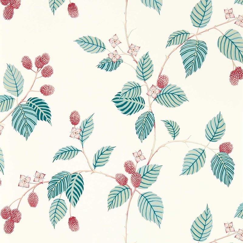 Papel pintado Sanderson Arboretum Rubus Raspberry 217228