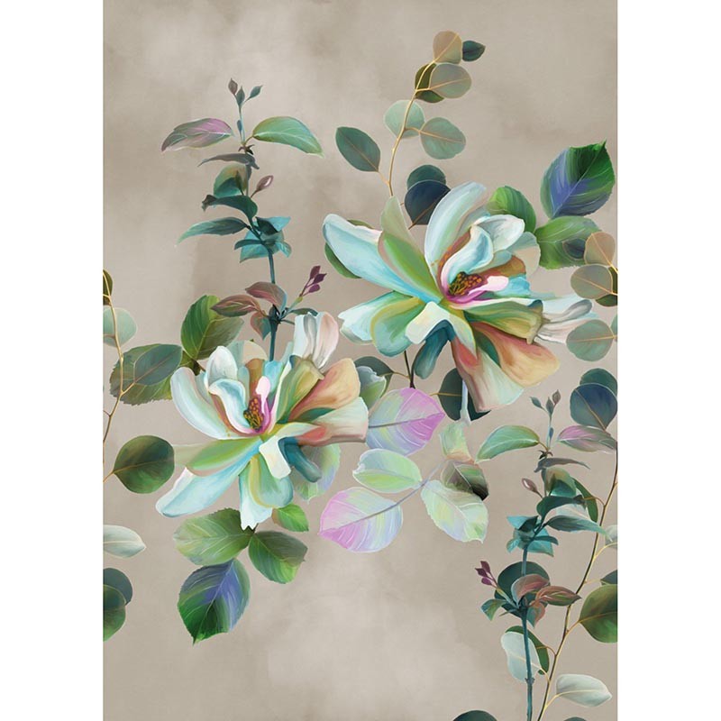 Mural Iberostil Dreaming of Nature Gouache Floral Neutral INK7752