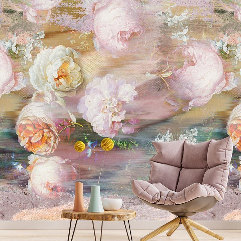 Mural Iberostil Dreaming of Nature Glitch Museum Roses INK7747