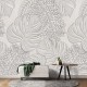 Mural Iberostil Dreaming of Nature Sculpted Leaves Gray INK7740