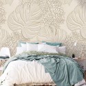Dreaming of Nature INK7739 Sculpted Leaves Sand Mural