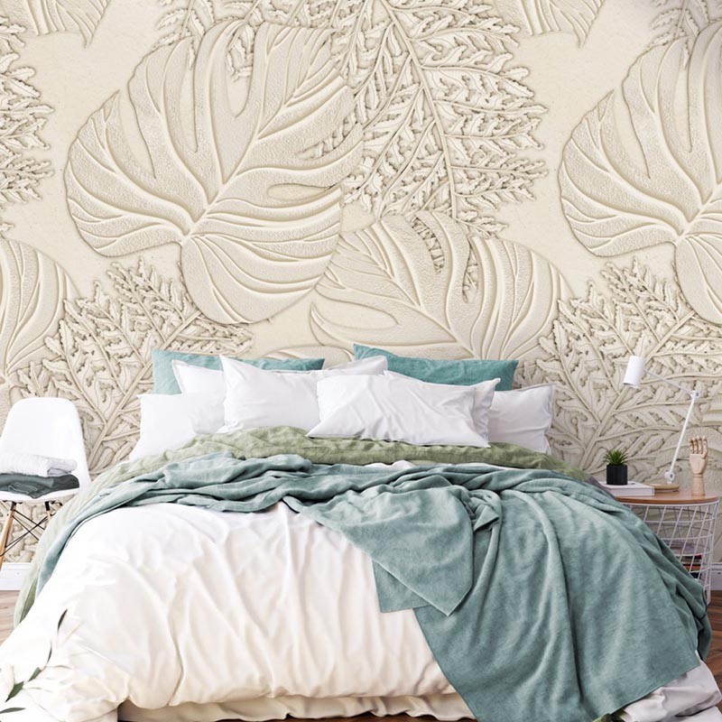 Mural Iberostil Dreaming of Nature Sculpted Leaves Sand INK7739