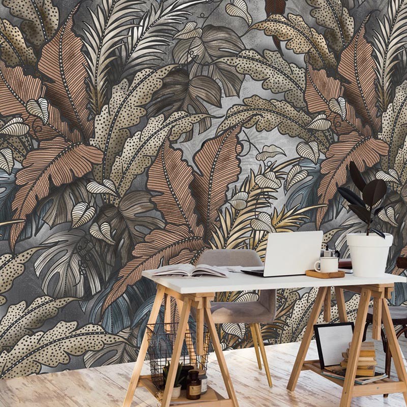 Mural Iberostil Dreaming of Nature Dreaming of Jungles Gray INK7737
