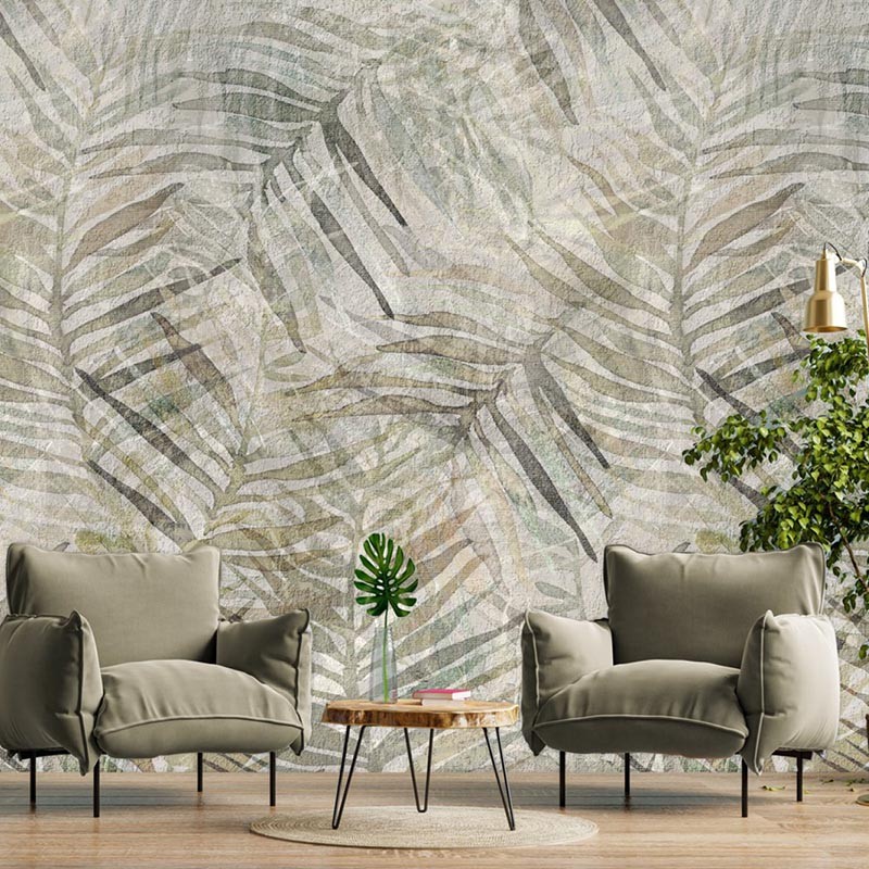 Mural Iberostil Dreaming of Nature Palm Leaf Love Neutral INK7729
