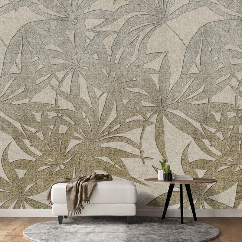 Mural Iberostil Dreaming of Nature Flowing Leaves Beige INK7723