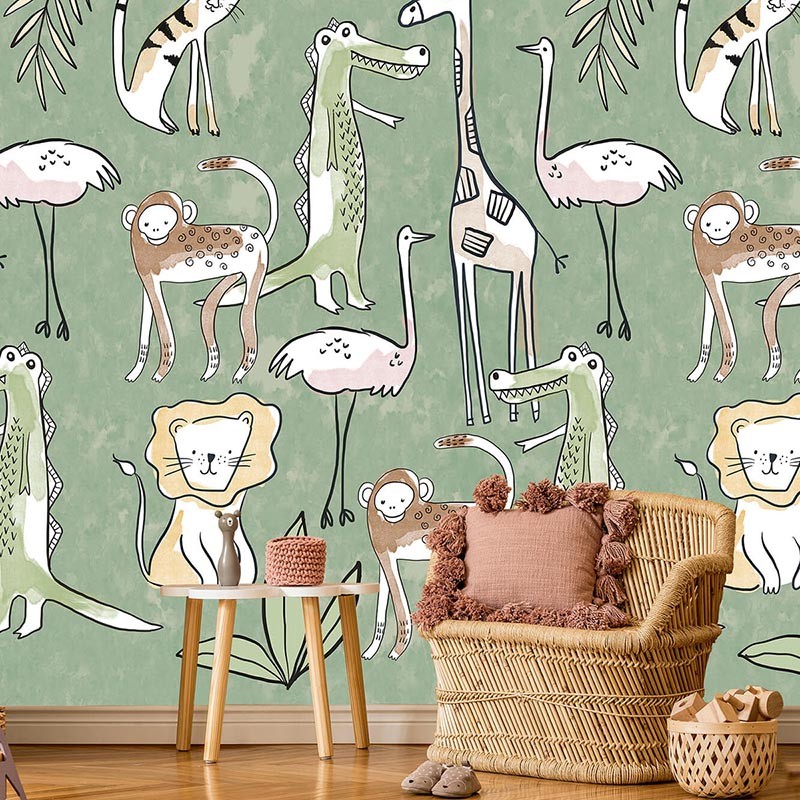 Mural infantil Iberostil Olive & Noah Simple Jungle INK7809