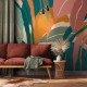 Mural decorativo As Creation Antigua Orange Abstract Leaves DD123448
