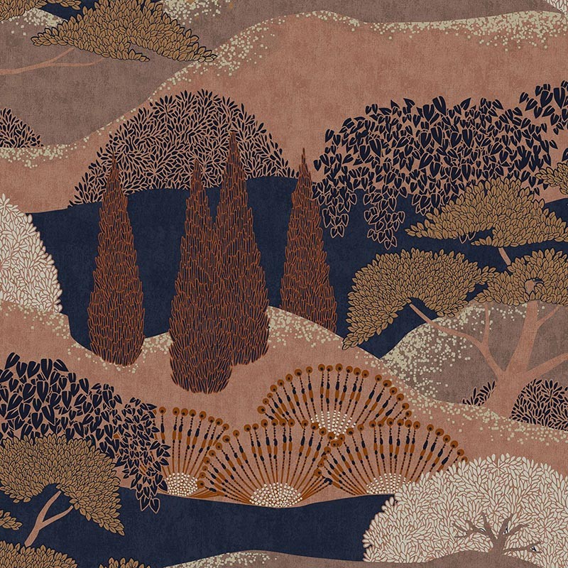 Papel Pintado Coordonne Lur Jardín Japonés Canela A00622