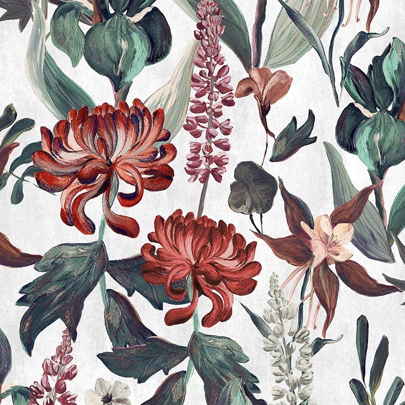 Papel Pintado Coordonne Lur Jardín Rojo Cisne A00606