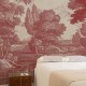 Mural Coordonne Victorian Engraving Red B00370
