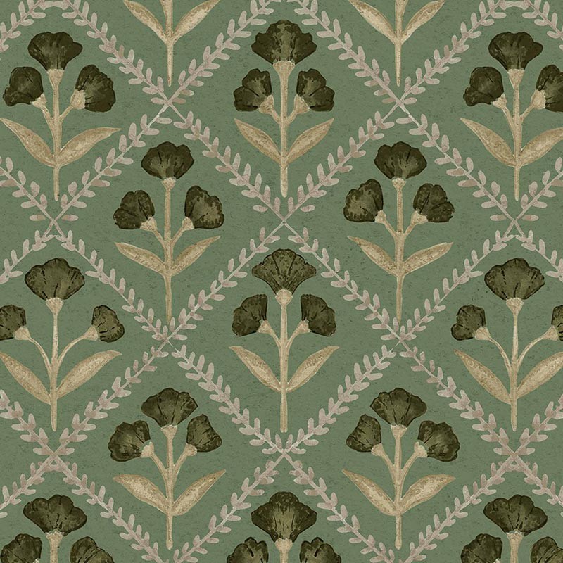 Papel pintado Coordonne Victorian Poppy Emerald B00318