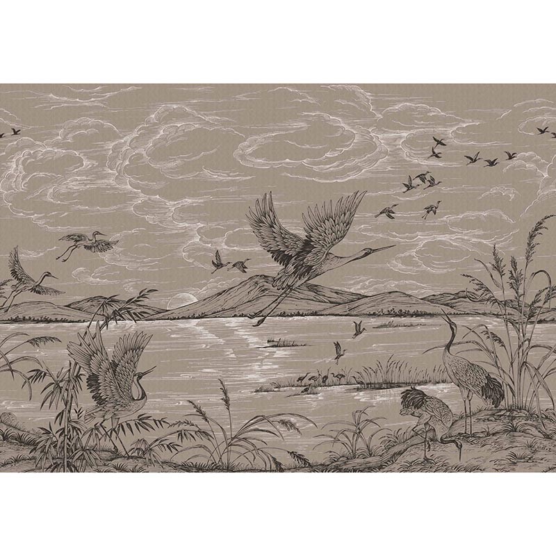 Mural Coordonne Forbidden City Heron’s Poetry Jute B00157