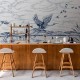 Mural Coordonne Forbidden City Heron’s Poetry Sapphire B00155