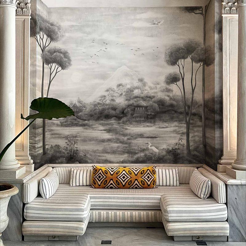 Mural Coordonne Forbidden City Xi Hu Lake Onyx B00150