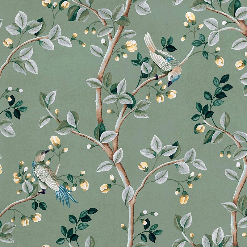 Papel pintado Coordonne Forbidden City Birds Prosperity Jade B00118