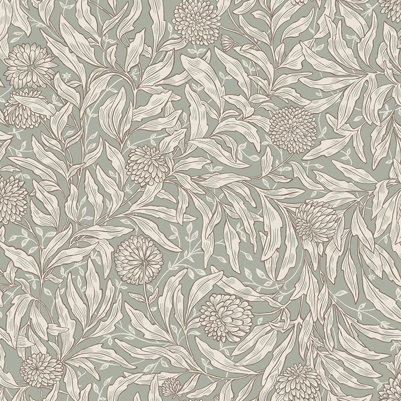 Papel pintado Sandberg Villa Dalarö II Olof Sage Green S10204