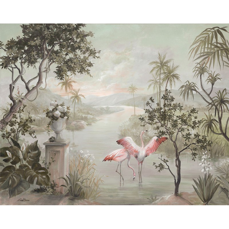 Mural Coordonné 40 th Anniversary Carol Moreno Paisaje con flamencos 8000015-N