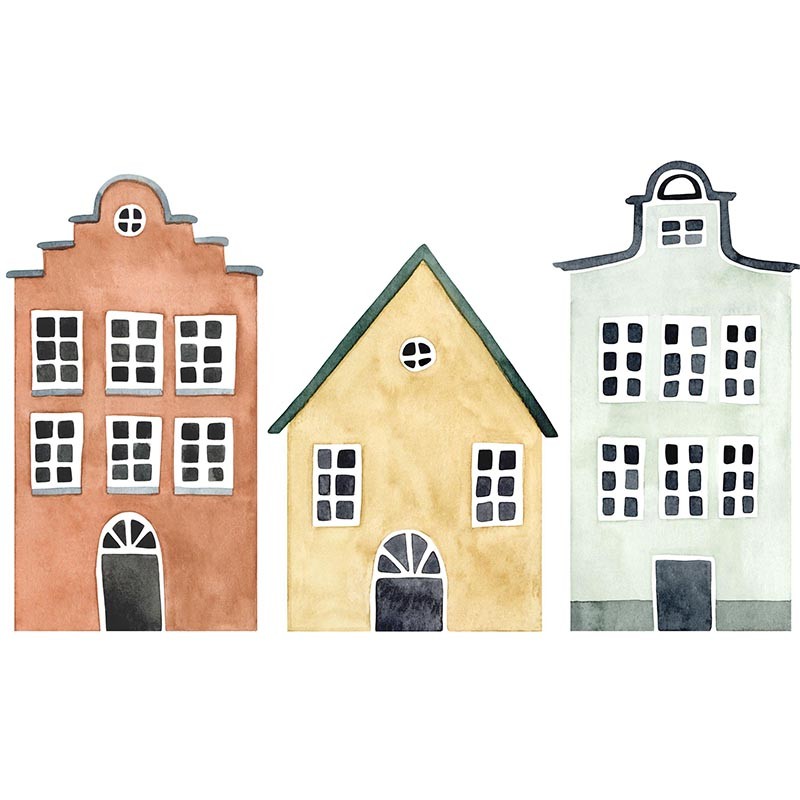 Panel Casadeco Once Upon a Time 2 Little Houses OUTD200908720