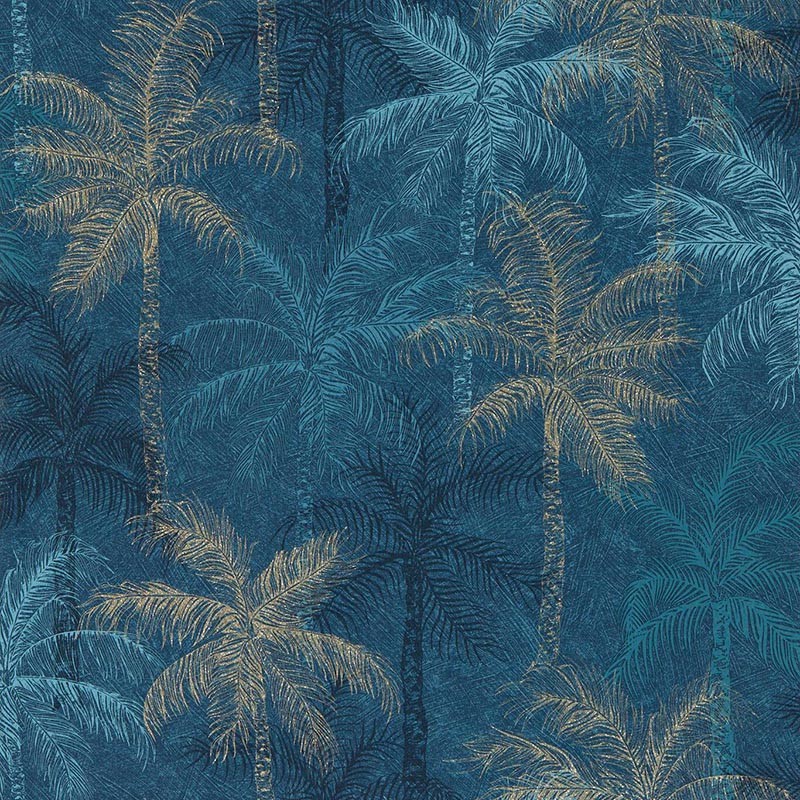 Papel pintado Clarke & Clarke Breeganjane Palmyra Midnight W0189-02