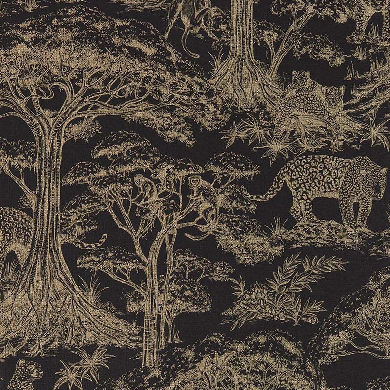 Papel pintado Clarke & Clarke Breeganjane Kisumu Noir Luxe W0185-04